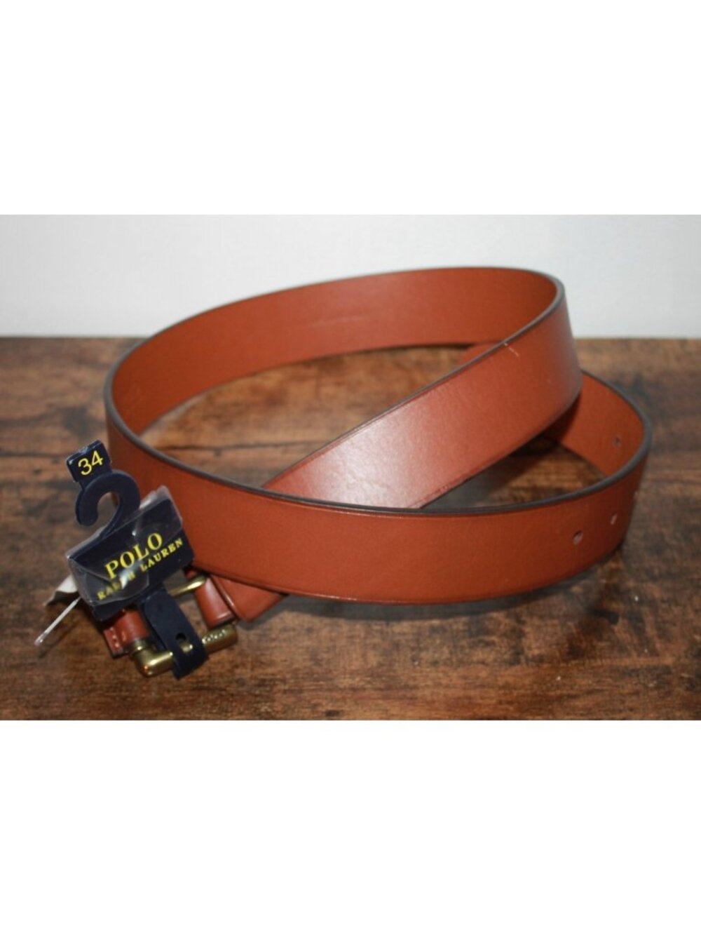 Polo Ralph Lauren Ryder Cup 6/15 Leather Belt Clssic Tan Size 34 NWT NEW
